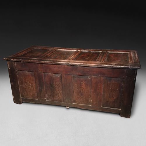 Mid 17th century Oak four panel Coffer