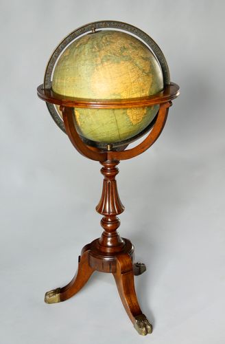 Antique Weber Costello Co. Globe on Stand