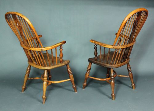 Pair of Yew Wood Windsor Chairs
