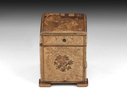 Antique Straw Work Tea Caddy