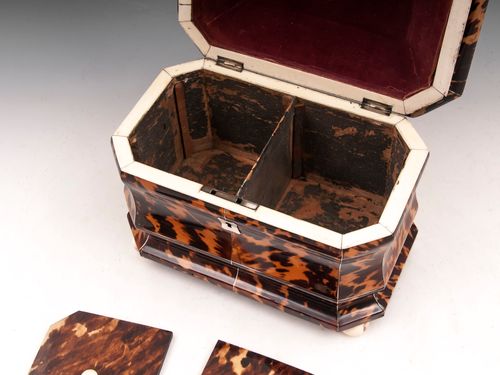 Antique Tortoiseshell Tea Caddy