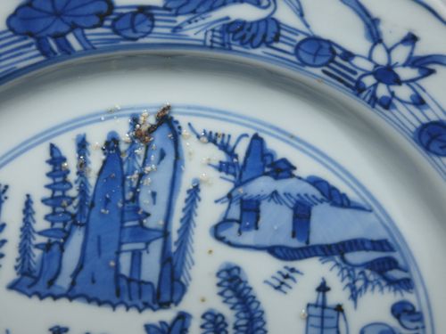 Chinese MingKraak Blue and White Plate
