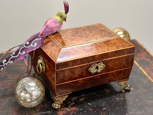 Antique Burr Yew Box Fitted for Jewellery