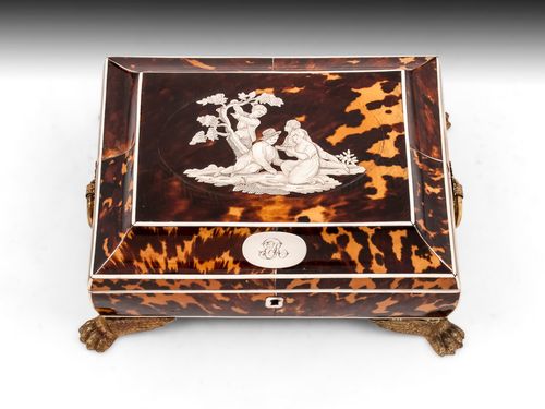 Regency Tortoiseshell & Silver Sewing Box