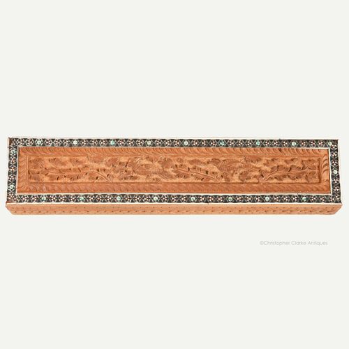 Anglo Indian Sadeli Wood Pen Box.