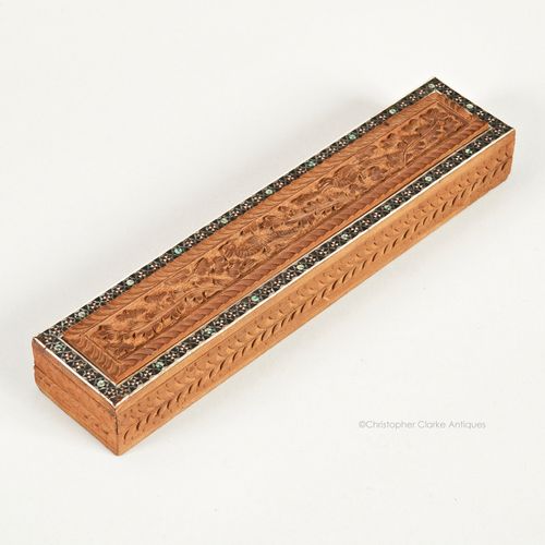 Anglo Indian Sadeli Wood Pen Box.