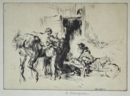 Edmund Blampied - Resting - etching