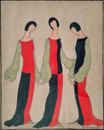 John Dronsfield - Red and Black Costume Design - watercolour
