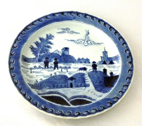 Kangxi Blue and White porcelain 'Deshima' Plate
