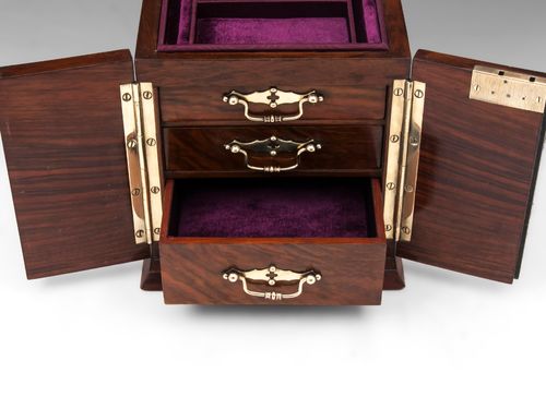 Antique Walnut Jewellery Cabinet