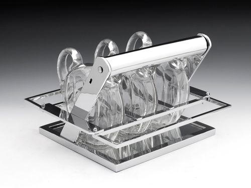 Art Deco Jacques Adnet Chromium Tantalus