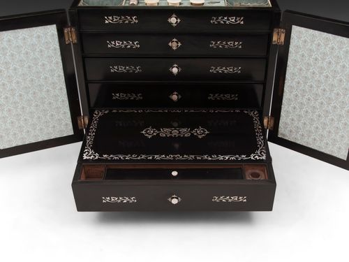 Ebony Sewing Jewellery Writing Cabinet