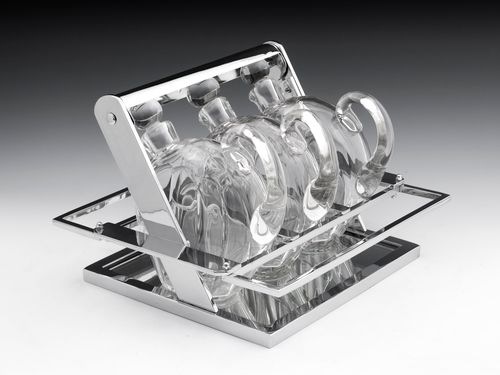 Art Deco Jacques Adnet Chromium Tantalus