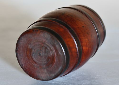 19th Century Treen Barrel Lidded Pot