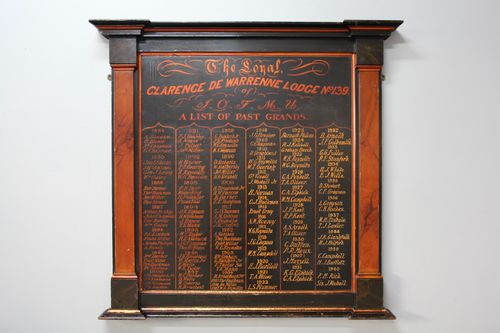 Antique Freemasonry Panelled List of Past Grands