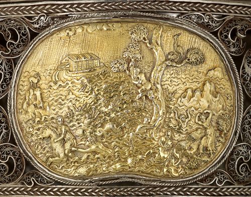 An extremely rare and unusual Silver filigree Toilet Box