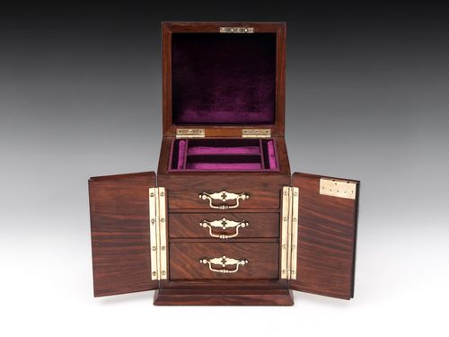 Antique Walnut Jewellery Cabinet