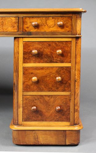 Walnut pedestal desk