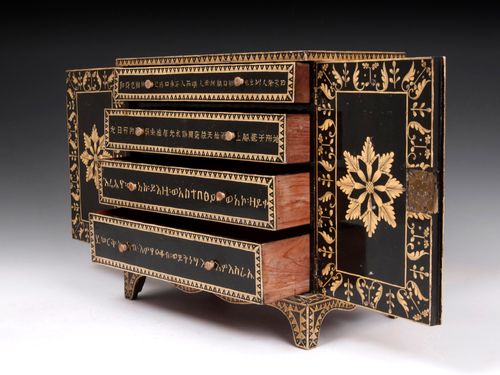 Antique Regency Penwork Cabinet