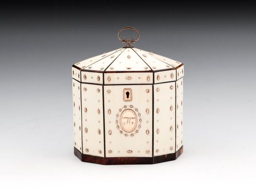 Ivory and Gold Tea Caddy