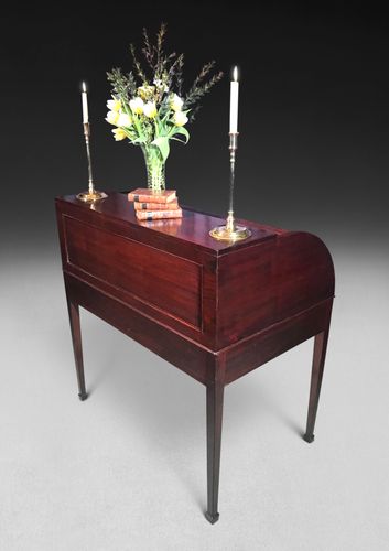 18th Century Mahogany Tambour Fronted Library Desk