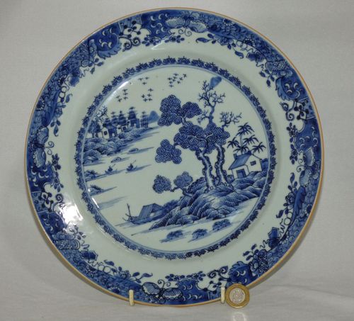 Chinese Qianlong Export ware Blue and White Charger