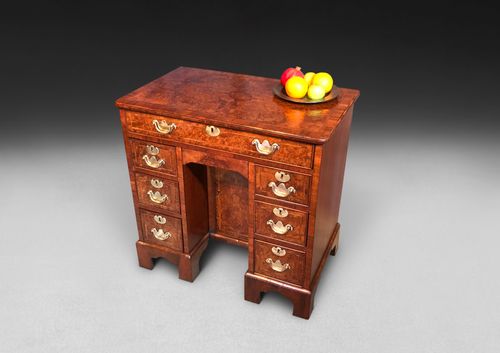 George II Burr Walnut Kneehole Desk