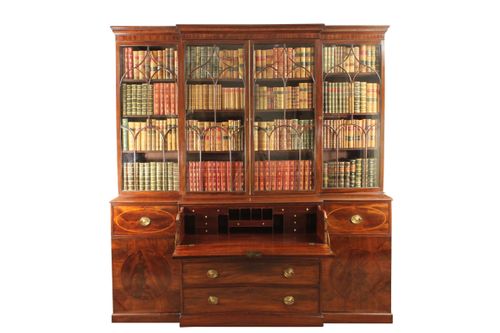 Georgian mahogany breakfront bookcase
