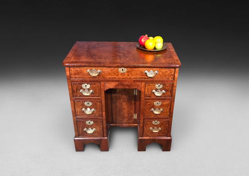 George II Burr Walnut Kneehole Desk