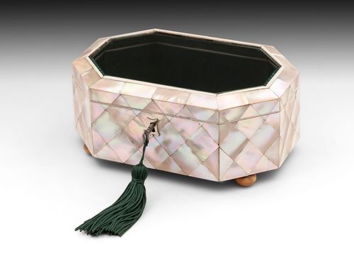 Mother of Pearl Glazed Top Jewellery Box