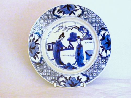 Kangxi Blue and White Figural Plate
