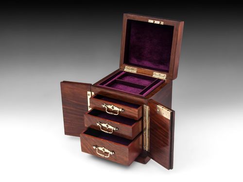 Antique Walnut Jewellery Cabinet