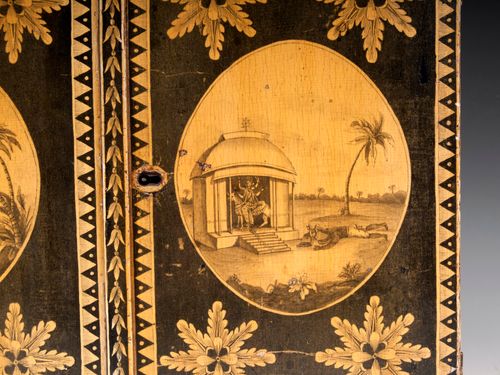Antique Regency Penwork Cabinet
