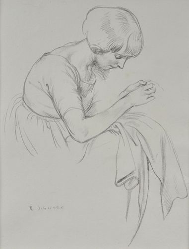 Randolph Schwabe - Birdie Sewing - Pencil