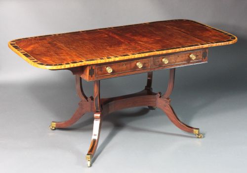 Regency pair of card tables with matching sofa table