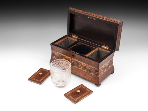 Tunbridge Ware Rosewood Tea Caddy Muckross Abbey