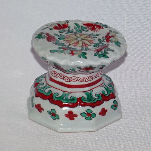 Chinese 17th Century Porcelain Molded Wucai Salt