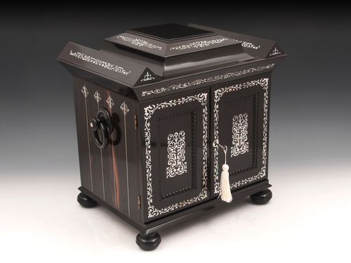 Ebony Sewing Jewellery Writing Cabinet