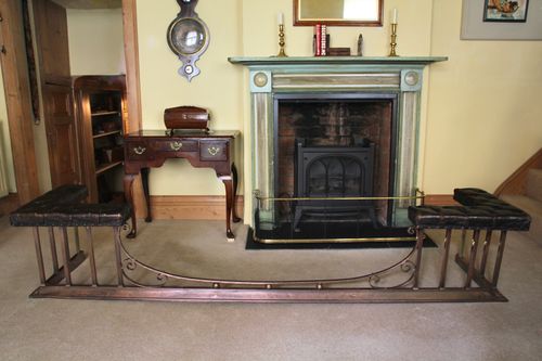 Late 19th Century Copper & Leather Club Fender