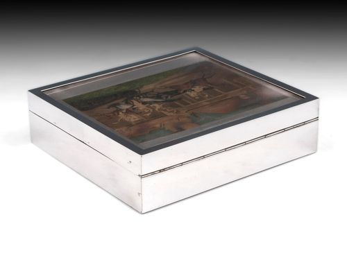 Silver Cigar Box "The First Steeple-Chase on Record"
