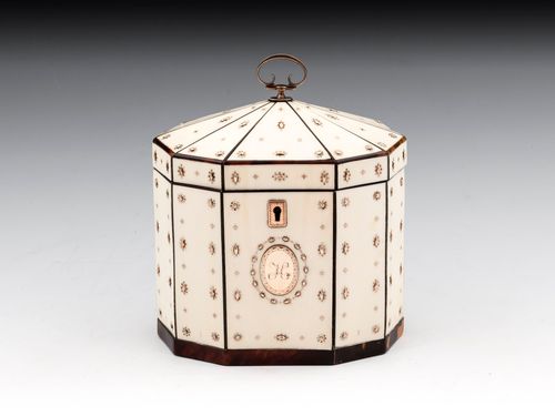 Ivory and Gold Tea Caddy