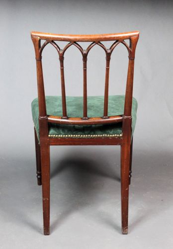 Set of 8 Georgian Mahogany Gothic Design Dining Chairs