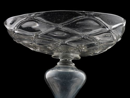 A Small Cristallo Glass Tazza; the Low Countries, first half of the 17th century.