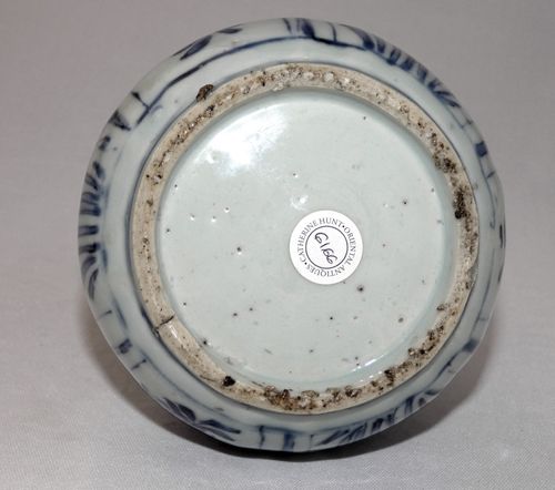 Ming kraak Blue and White Bottle Vase