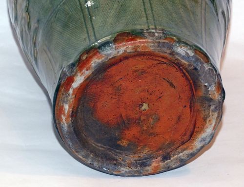 Ming carved Celadon Meiping vase