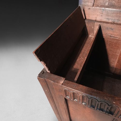 Mid 17th century Oak four panel Coffer