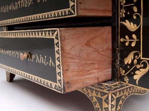 Antique Regency Penwork Cabinet