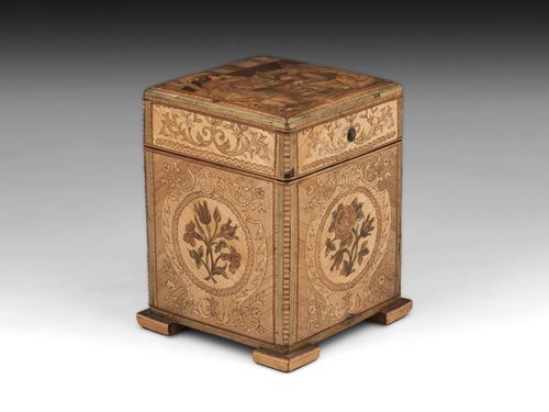 Antique Straw Work Tea Caddy