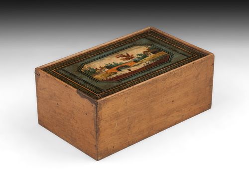 Antique Tunbridge Ware Painted Sewing Box