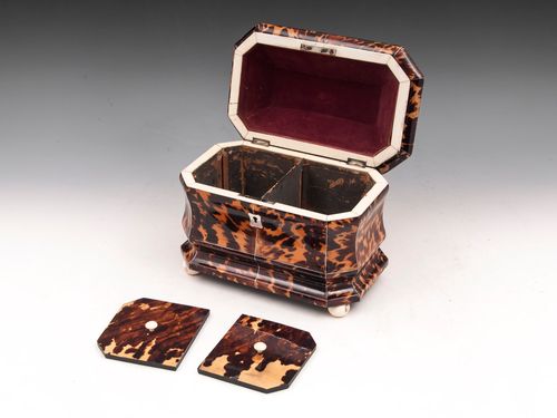 Antique Tortoiseshell Tea Caddy